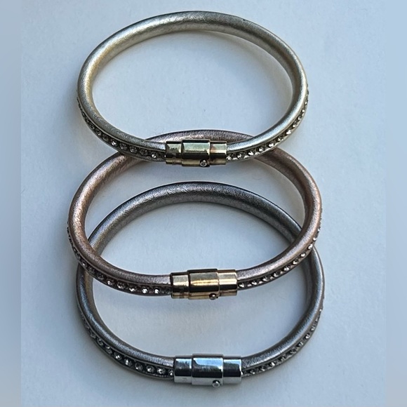 FOSSIL 3 Leather Wrap Bracelets - Picture 6 of 6